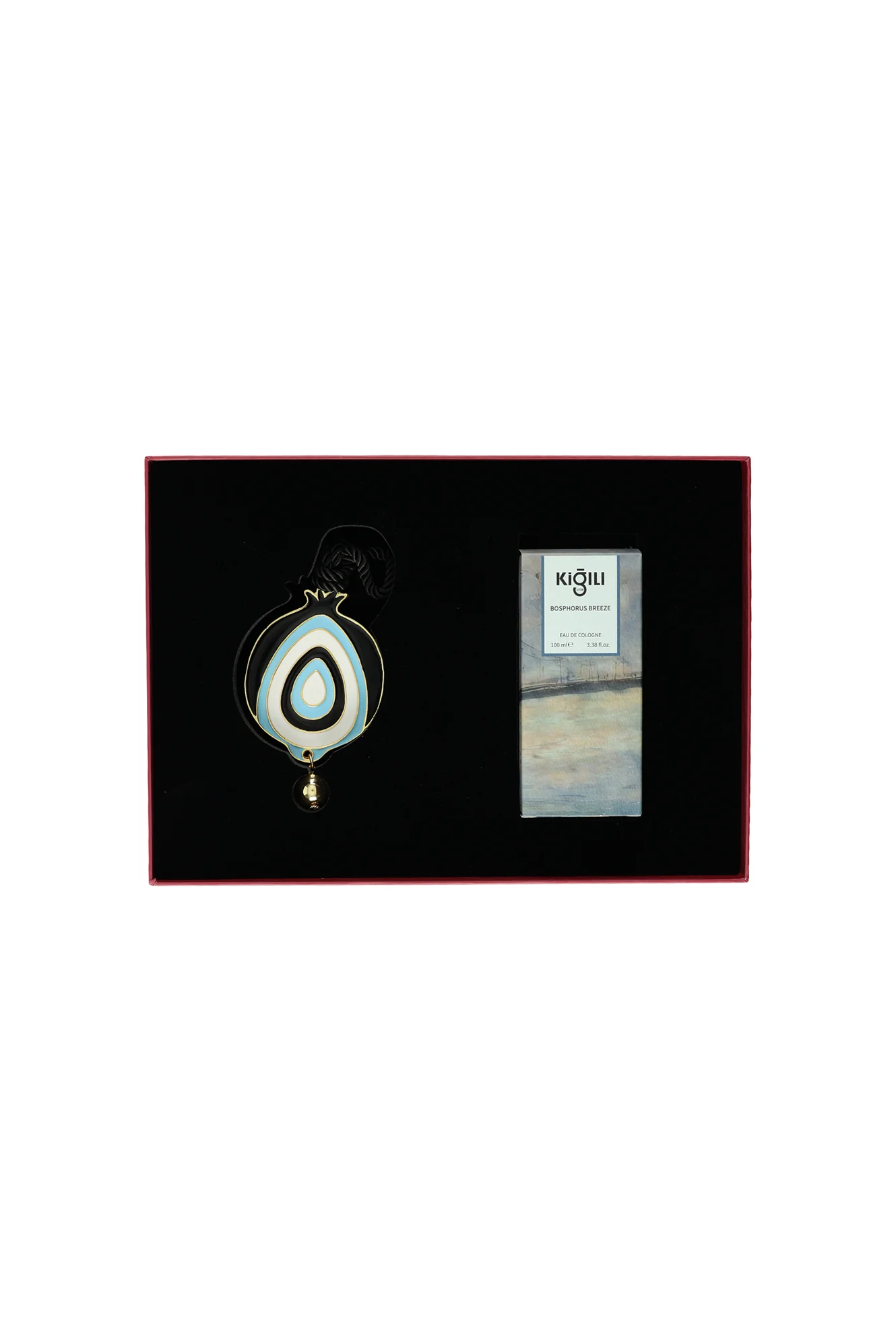 2'li Nazar Boncuğu & 100 ml Bosphorus Breeze Kolonya Hediye Kutulu Set - Image 2
