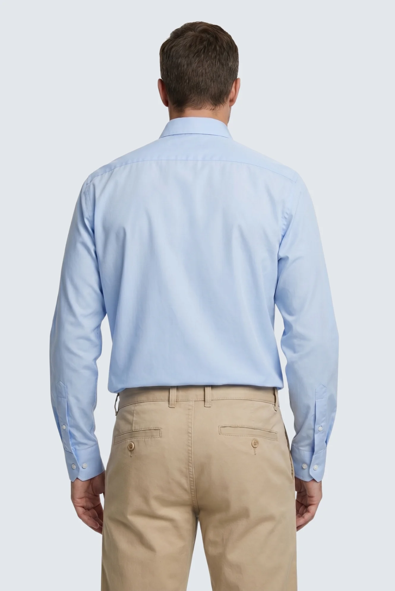 Mavi-Mavi Uzun Kol Regular Fit Düz Pamuklu Non Iron 2'li Gömlek Seti - Image 5