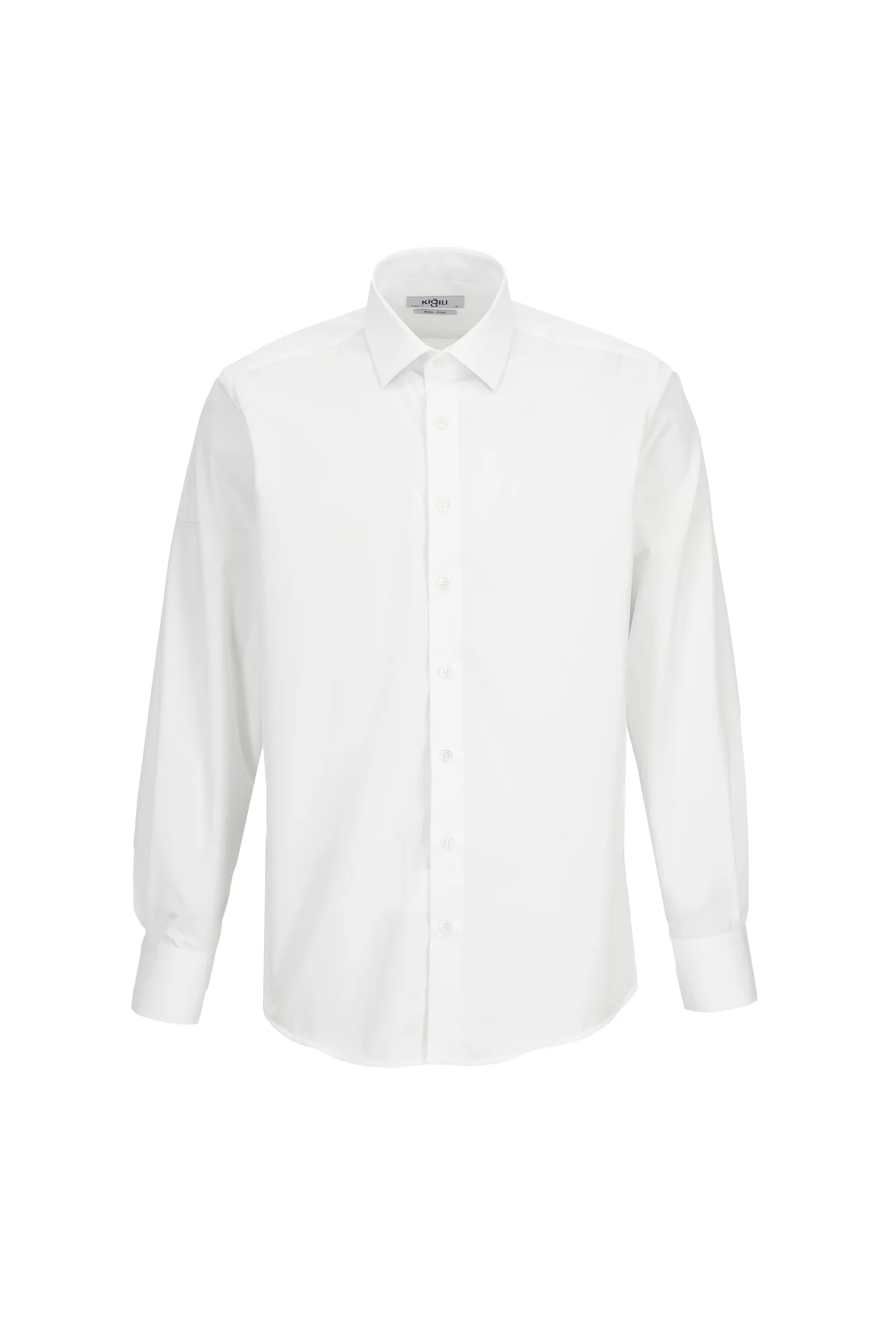Mavi-Beyaz Uzun Kol Regular Fit Düz Pamuklu Non Iron 2'li Gömlek Seti - Image 7