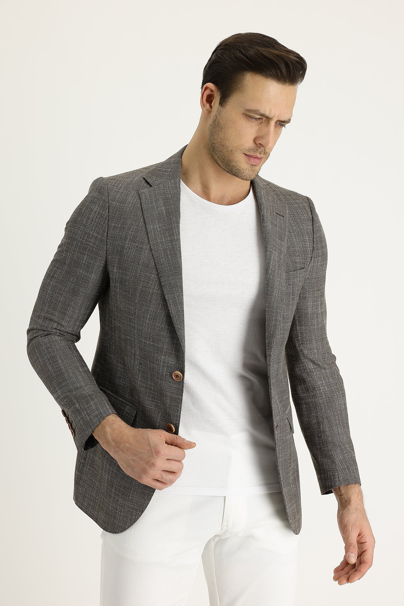 Acı Kahve 6 Drop Regular Fit Standart Kesim Klasik Ceket - Image 2