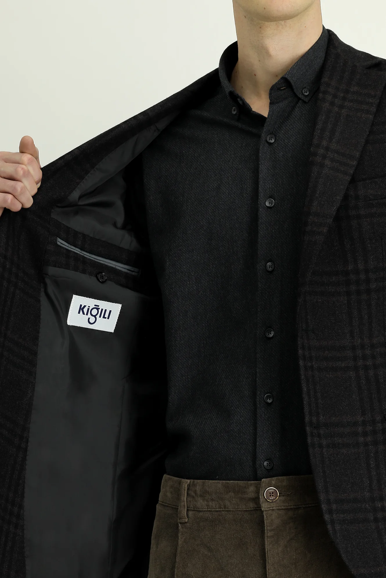 Acı Kahve 6 Drop Regular Fit Standart Kesim Yünlü Ekose Ceket - Image 5
