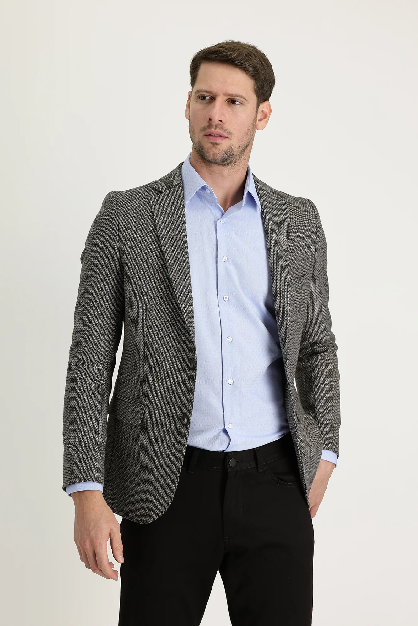 Acı Kahve 4 Drop Relaxed Fit Rahat Kesim Klasik Desenli Ceket
