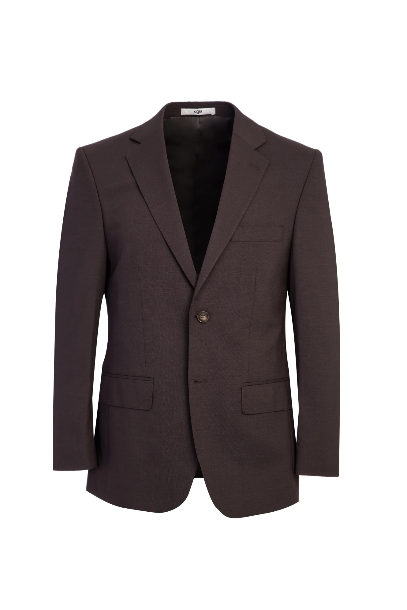 Acı Kahve 4 Drop Relaxed Fit Rahat Kesim Yünlü Desenli Takım Elbise - Image 2