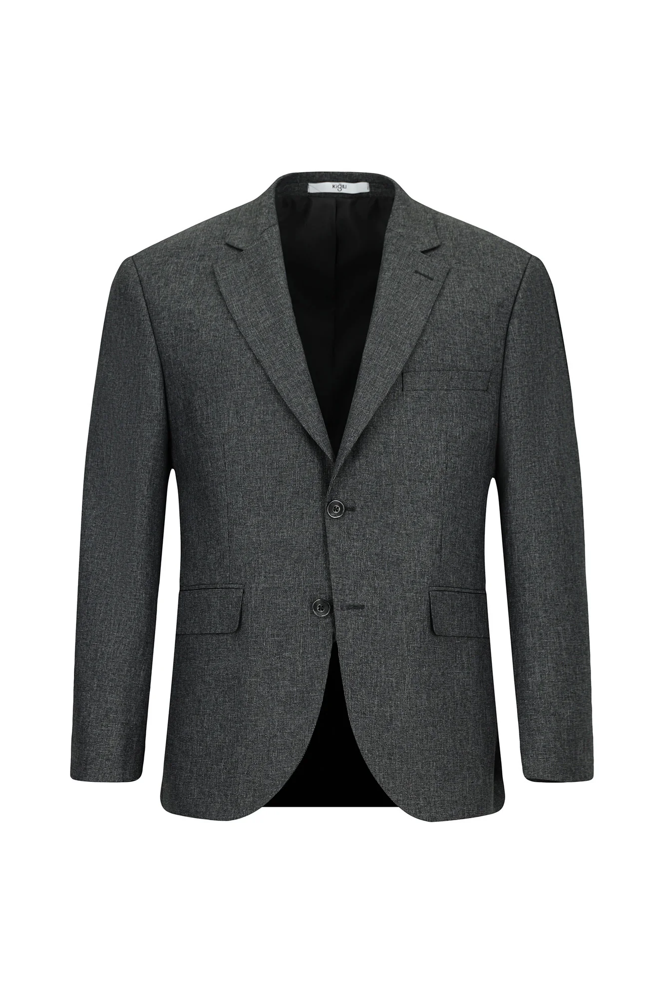 Açık Antrasit 6 Drop Regular Fit Standart Kesim Desenli Çift Pantolonlu Takım Elbise - Image 2