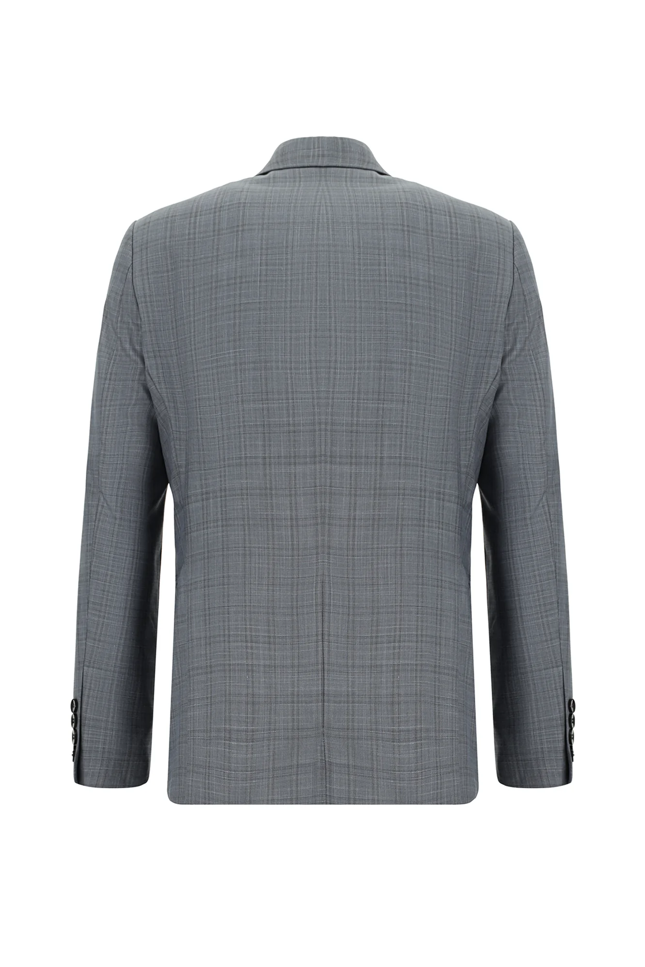 Açık Antrasit 6 Drop Regular Fit Standart Kesim Ekose Takım Elbise - Image 3