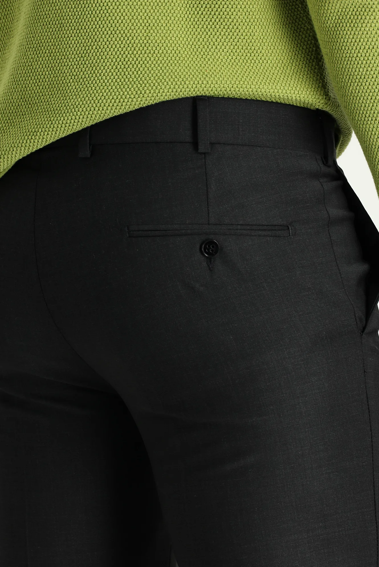 Açık Antrasit 4 Drop Relaxed Fit Rahat Kesim Yünlü Klasik Kumaş Pantolon - Image 4
