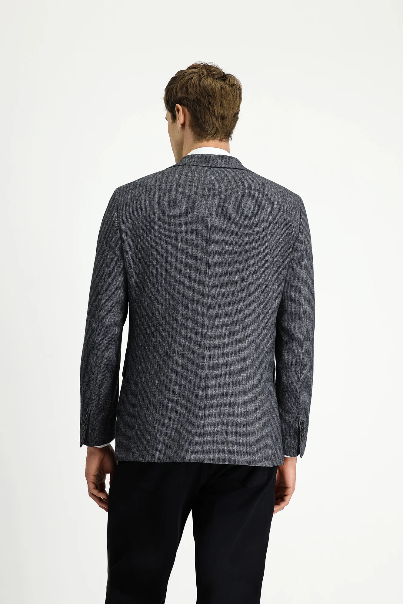 Açık Antrasit 7 Drop Slim Fit Dar Kesim Desenli Klasik Ceket - Image 5
