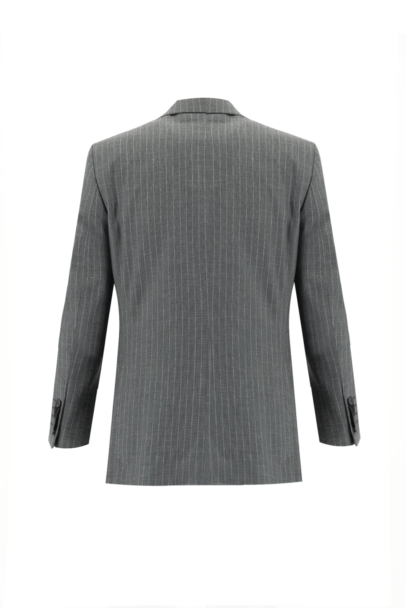 Açık Antrasit 7 Drop Slim Fit Dar Kesim Çizgili Takım Elbise - Image 3
