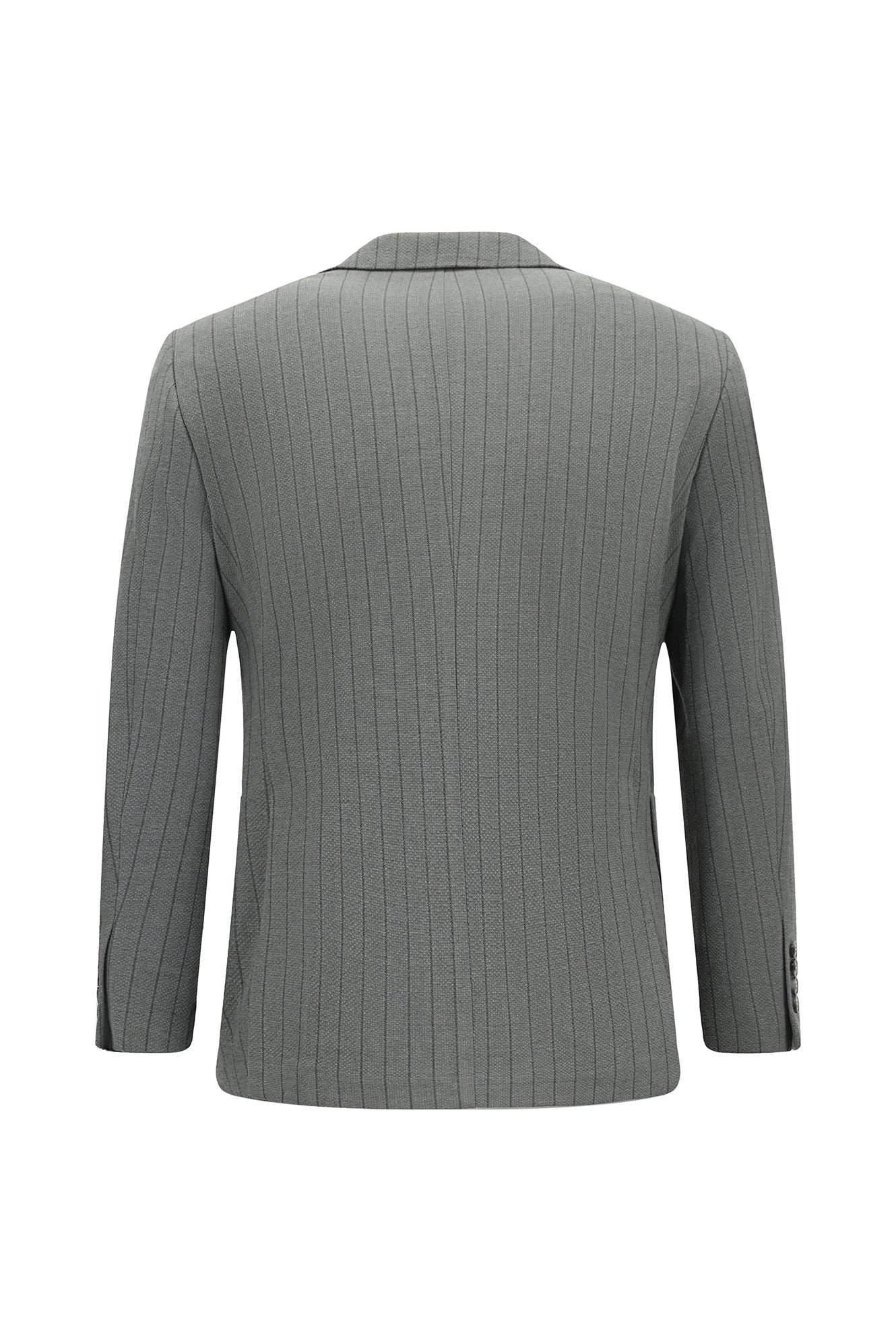 Açık Antrasit 7 Drop Slim Fit Dar Kesim Çizgili Beli İpli Spor Takım Elbise - Image 2
