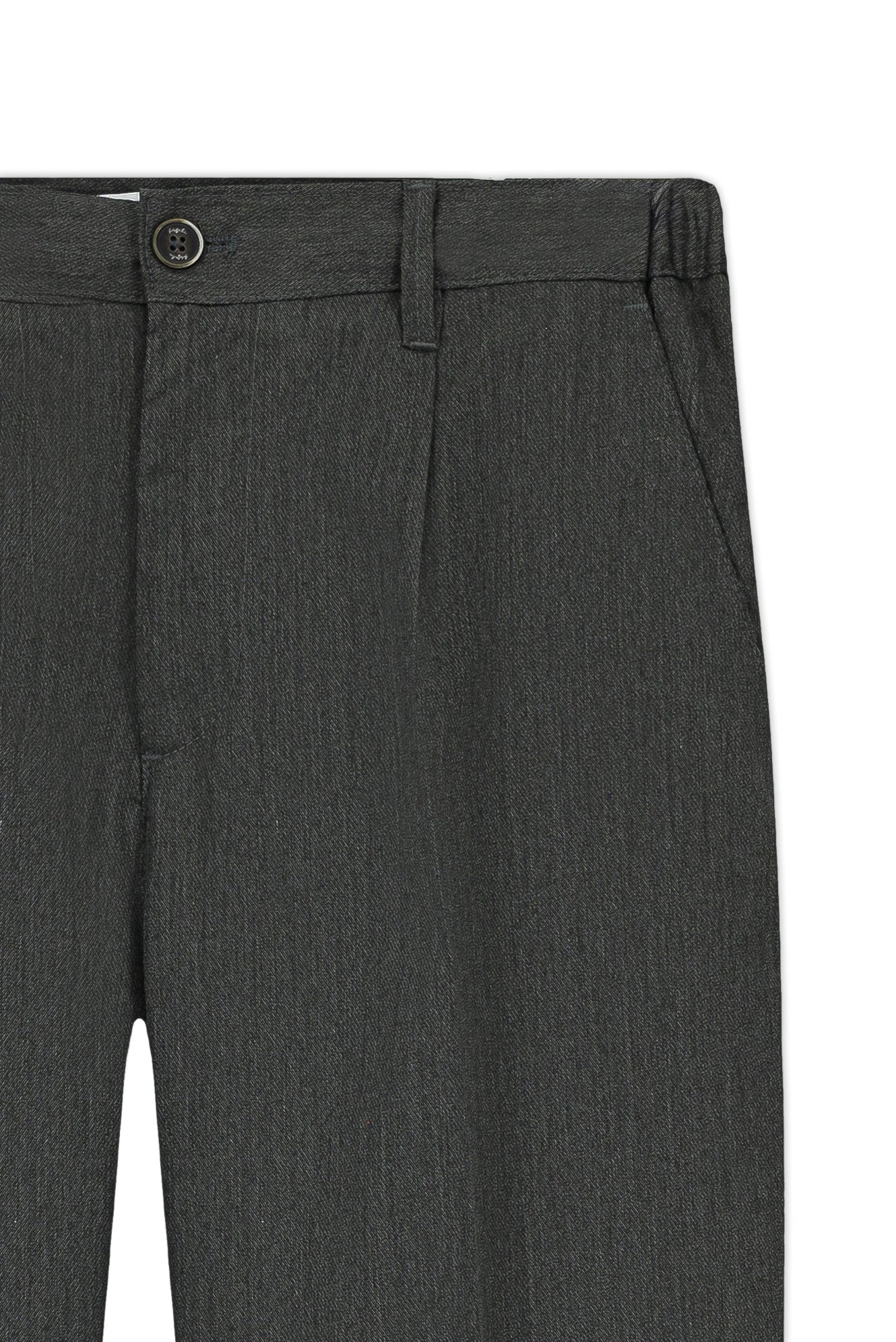 Açık Antrasit Straight Relaxed Fit Likralı Esnek Beli Lastikli Pileli Kanvas / Chino Pantolon