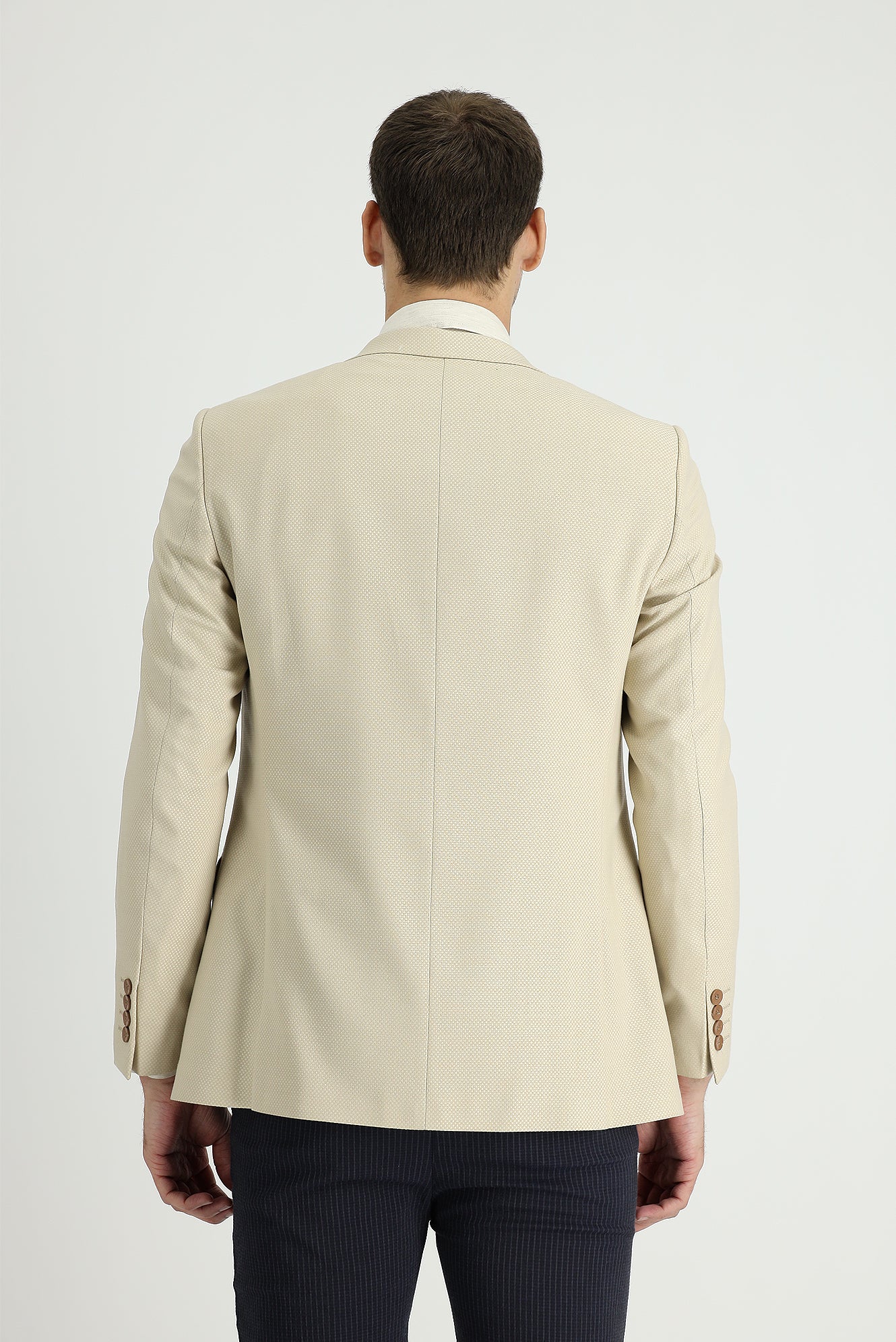 Açık Bej 6 Drop Regular Fit Standart Kesim Klasik Ceket - Image 3