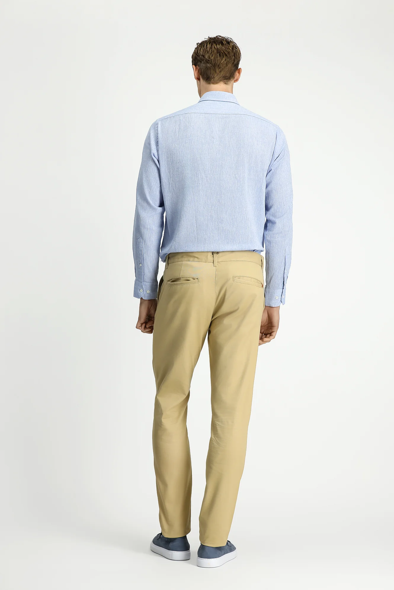 Açık Bej Regular Fit Standart Kesim Likralı Kanvas / Chino Pantolon - Image 4
