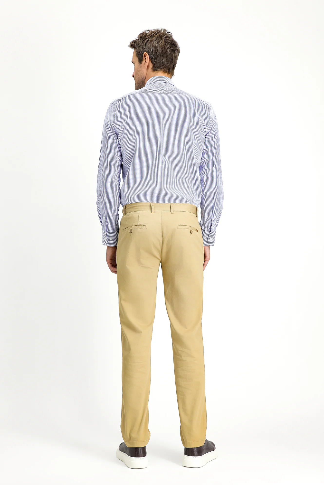 Açık Bej Regular Fit Standart Kesim Likralı Kanvas / Chino Pantolon - Image 4