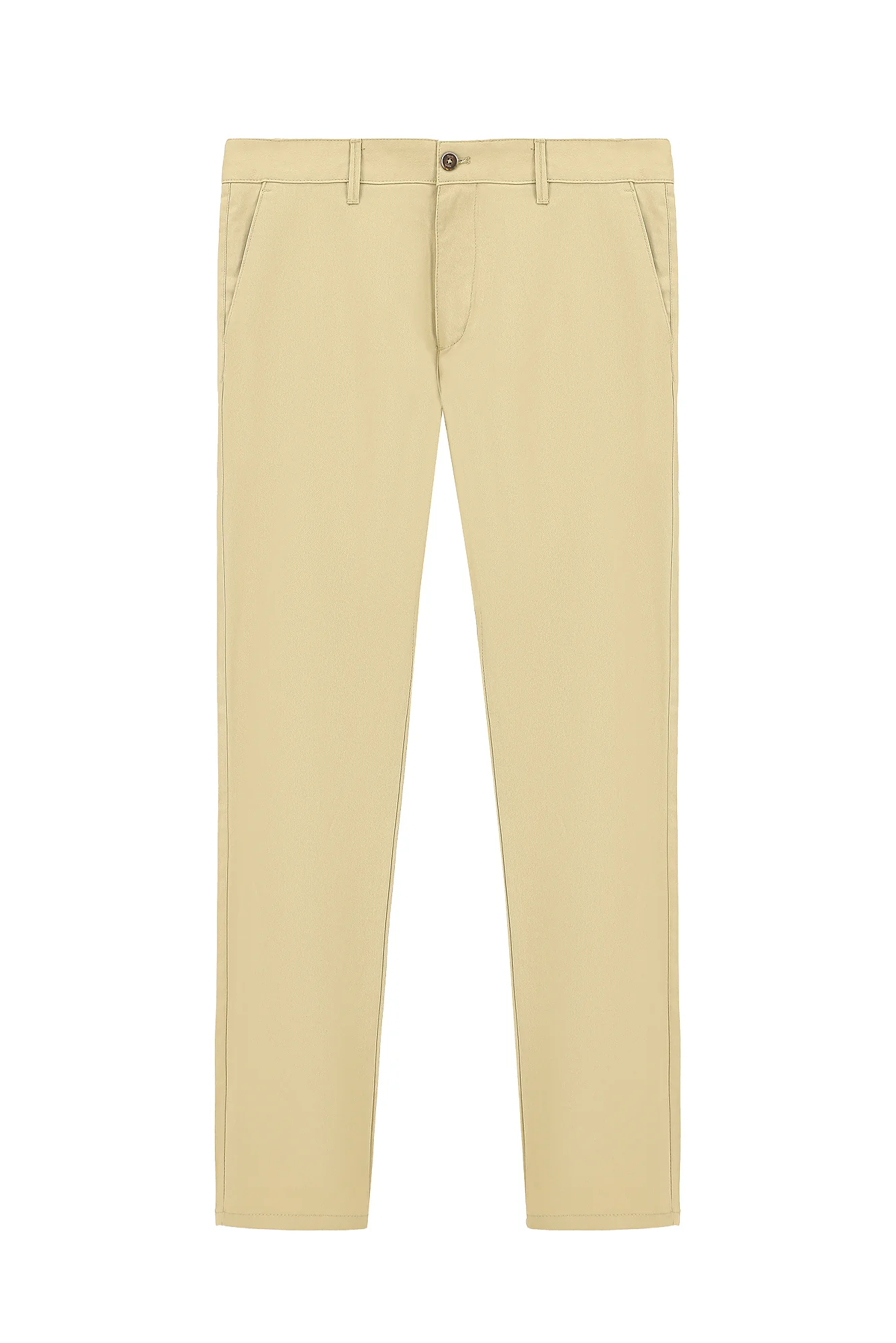 Açık Bej Regular Fit Standart Kesim Likralı Kanvas / Chino Pantolon