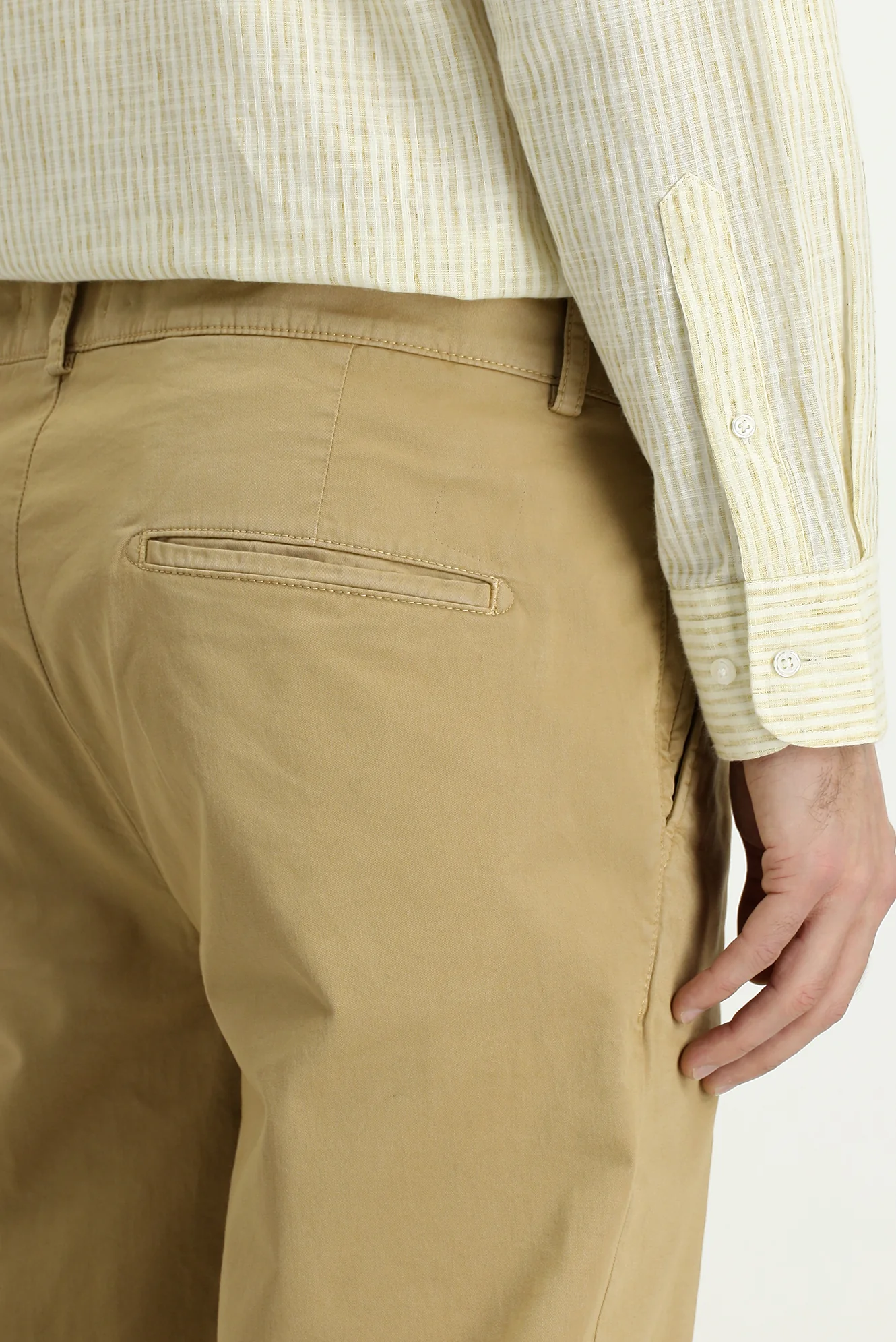 Açık Bej Regular Fit Standart Kesim Likralı Kanvas / Chino Pantolon - Image 6