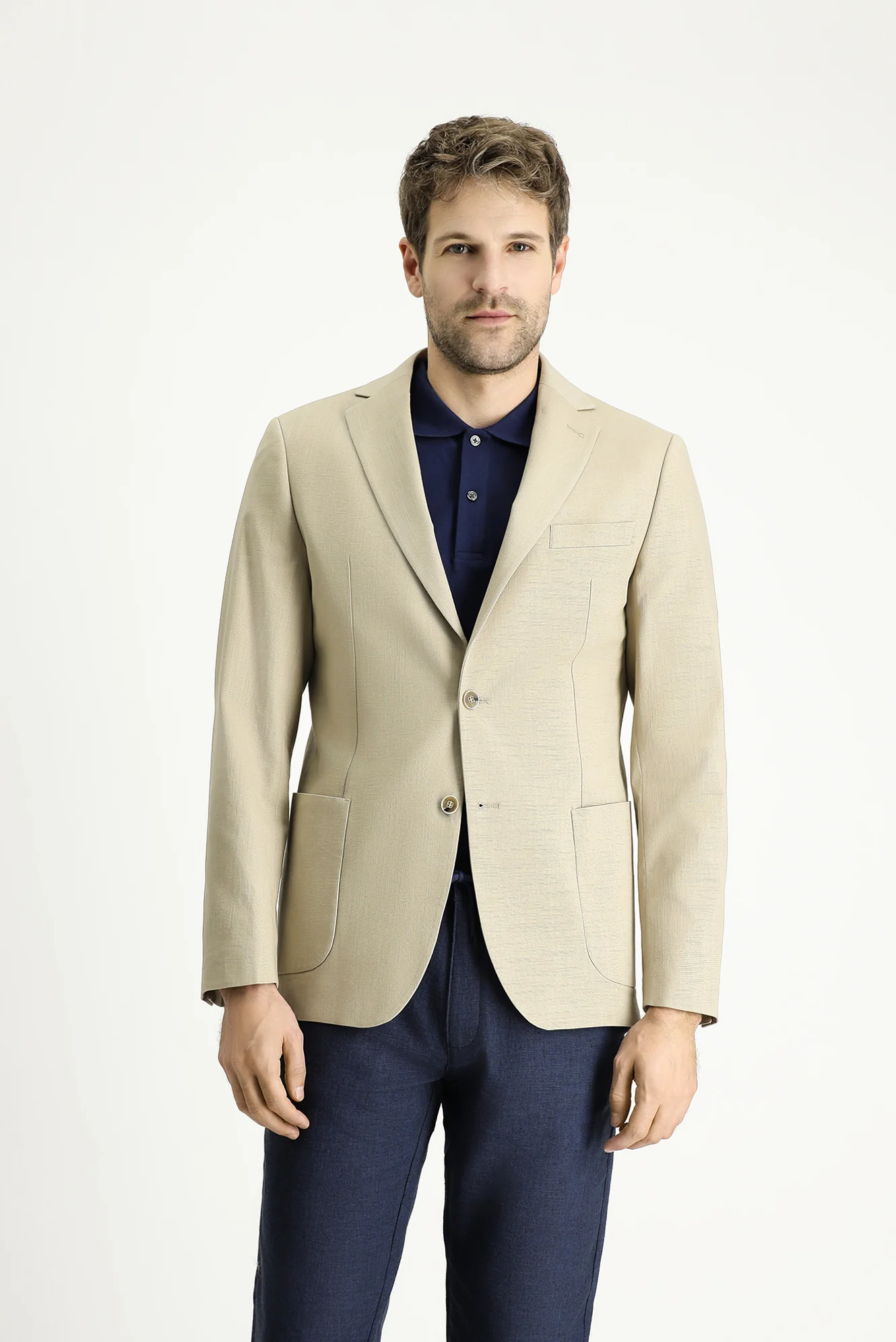 Açık Bej 6 Drop Regular Fit Standart Kesim Pamuklu Spor Ceket - Image 4