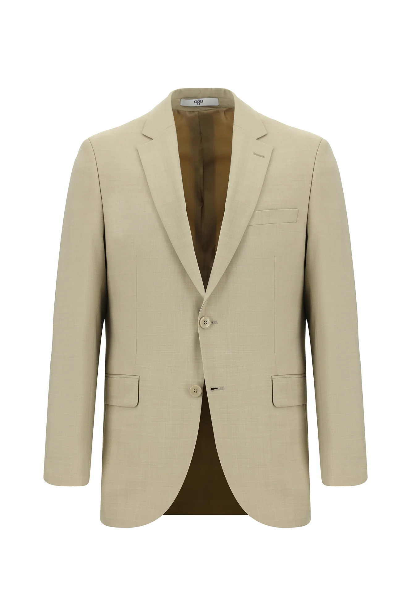 Açık Bej 6 Drop Regular Fit Standart Kesim Yünlü Takım Elbise - Image 2