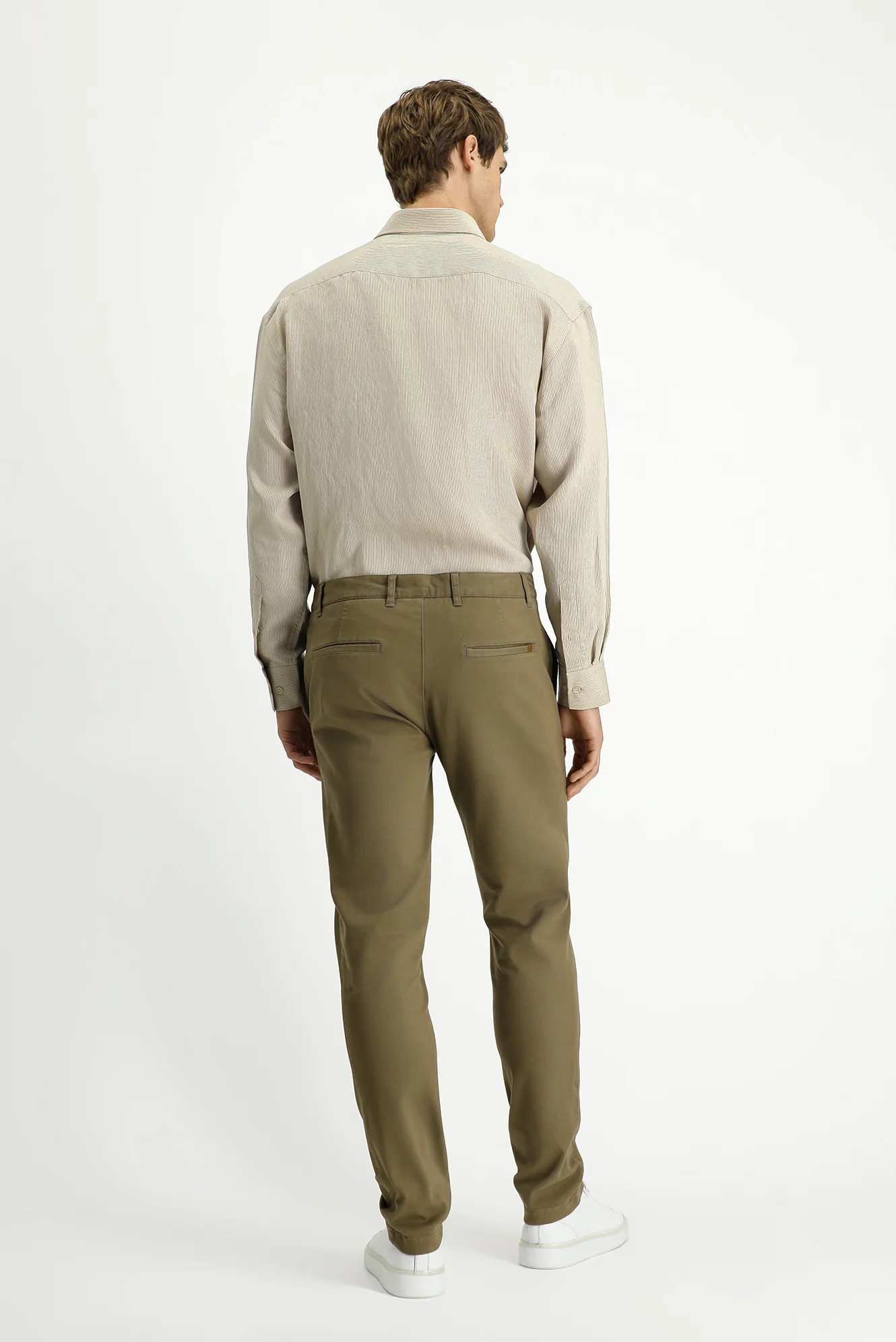 Açık Bej Relaxed Fit Rahat Kesim Likralı Kanvas / Chino Pantolon - Image 4
