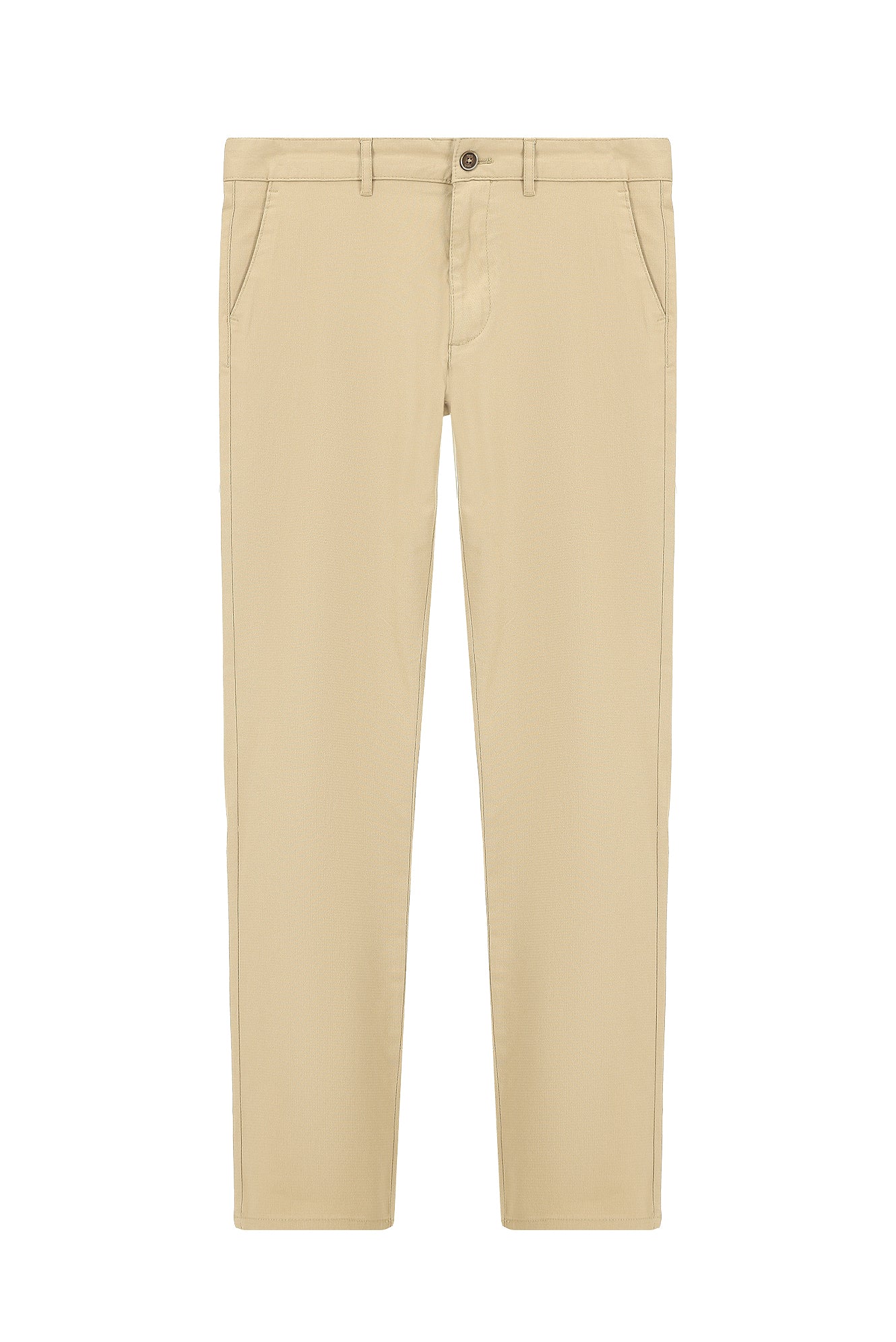 Açık Bej Relaxed Fit Rahat Kesim Desenli Likralı Kanvas / Chino Pantolon