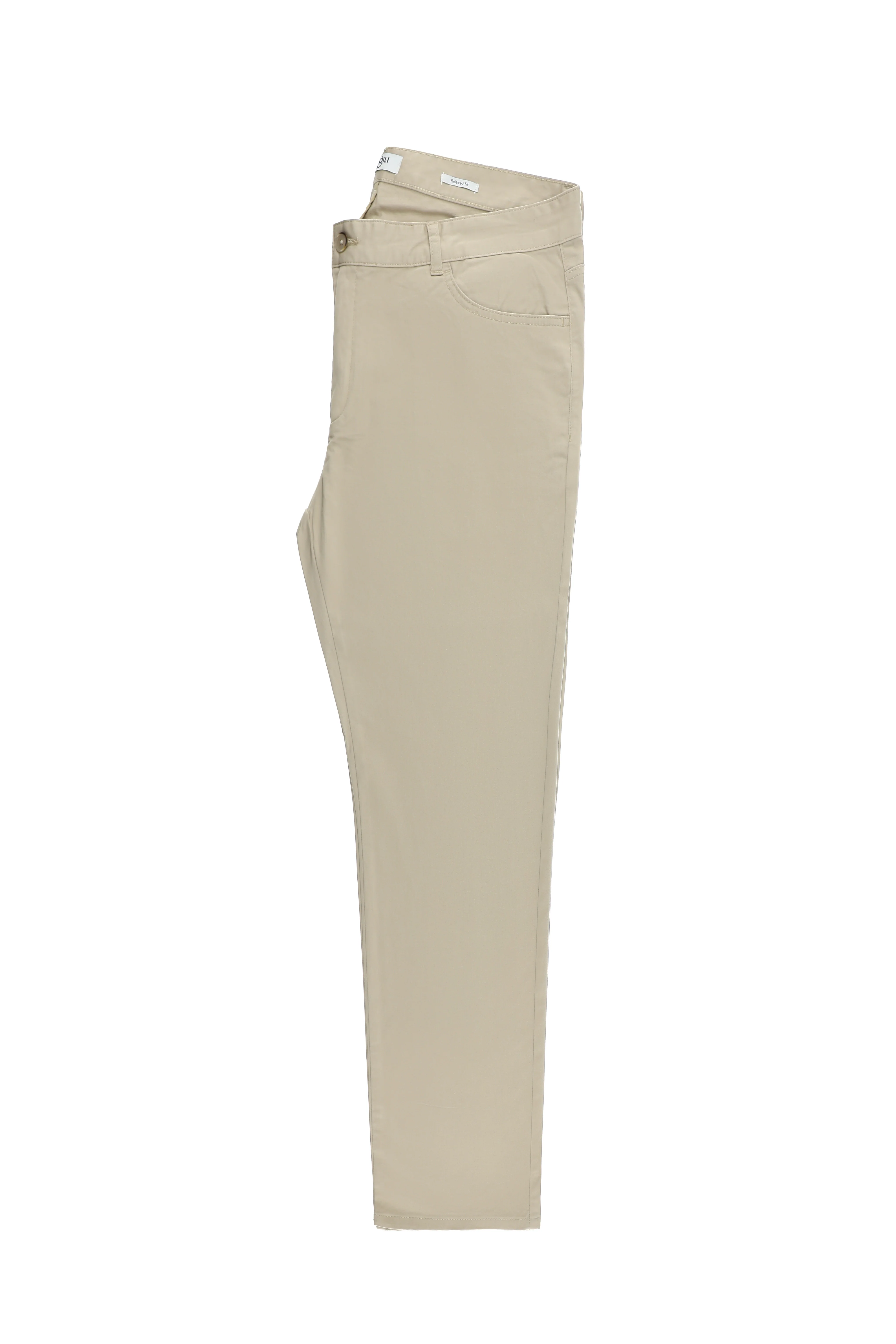 Açık Bej Relaxed Fit Rahat Kesim Likralı Kanvas / Chino Pantolon
