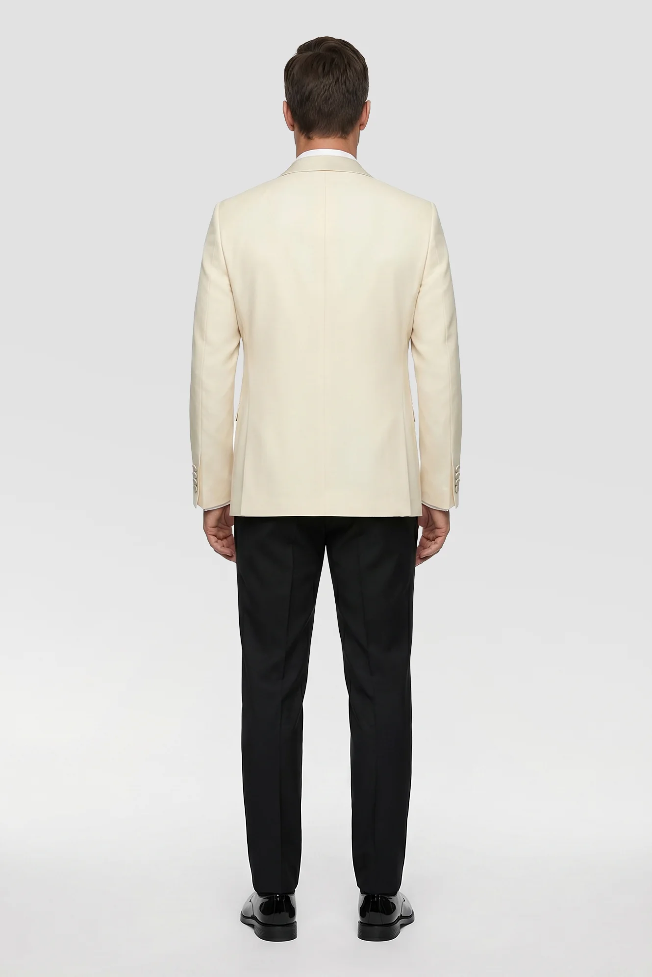 Açık Bej 7 Drop Slim Fit Dar Kesim Sivri Yaka Smokin & Damatlık - Image 3