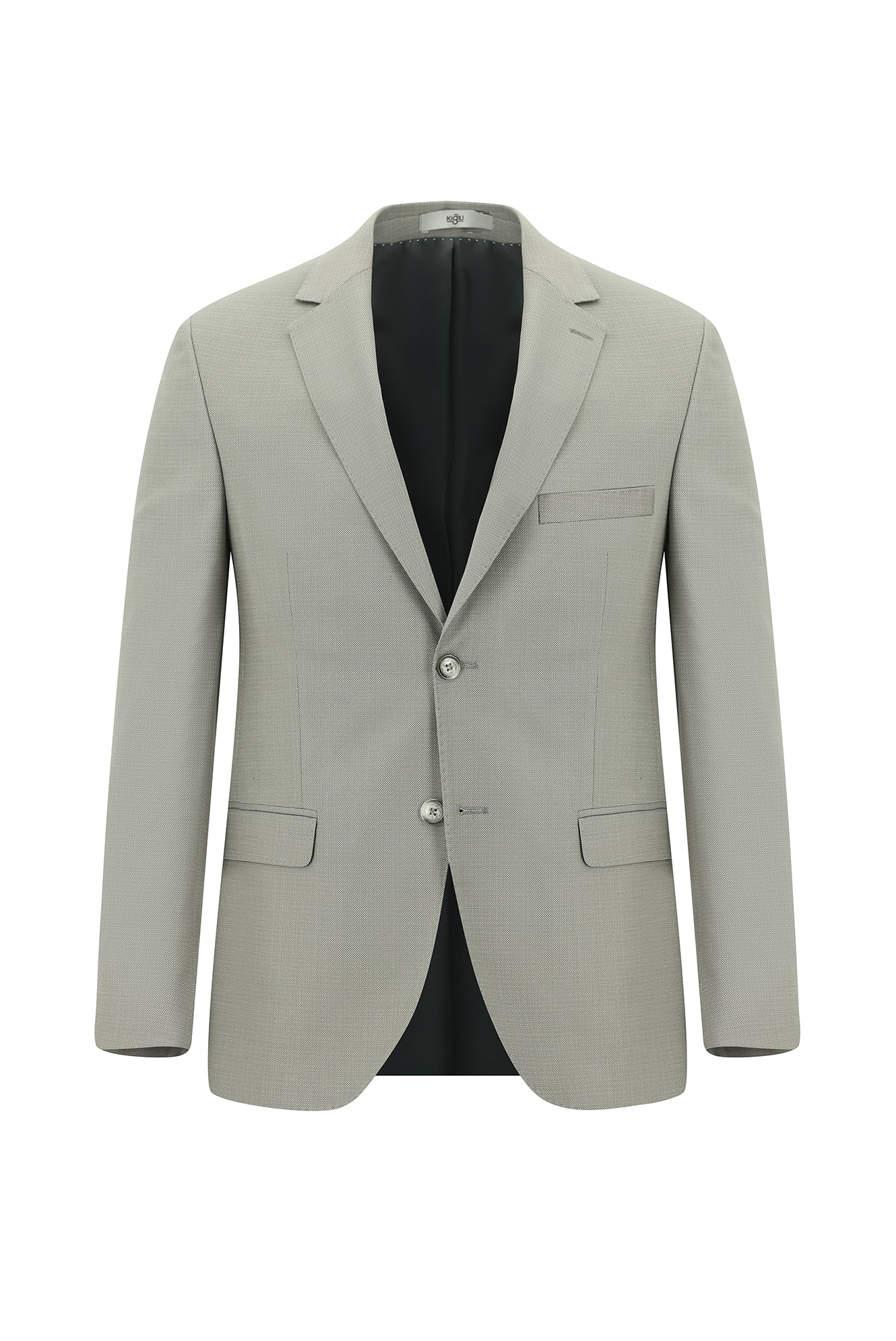 Açık Bej 7 Drop Slim Fit Dar Kesim Desenli Takım Elbise - Image 2