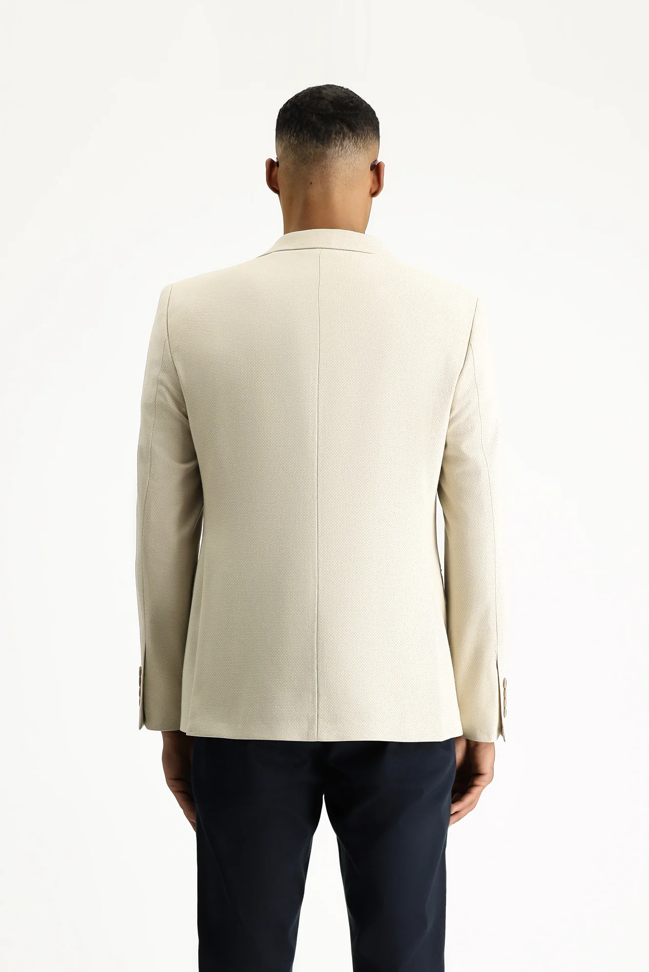 Açık Bej 7 Drop Slim Fit Dar Kesim Klasik Desenli Ceket - Image 6