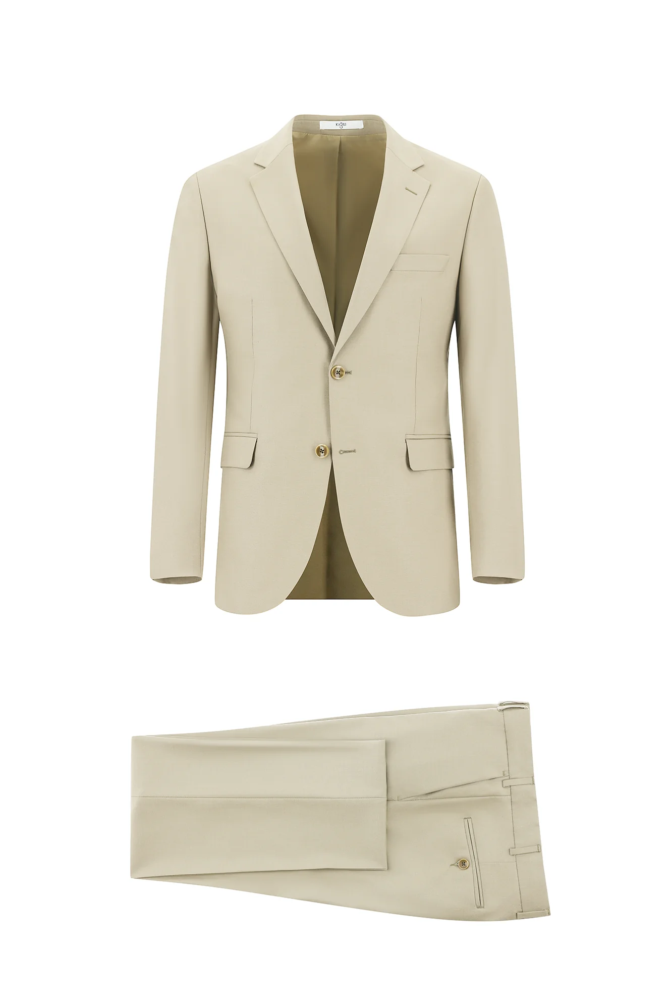 Açık Bej 7 Drop Slim Fit Dar Kesim Takım Elbise