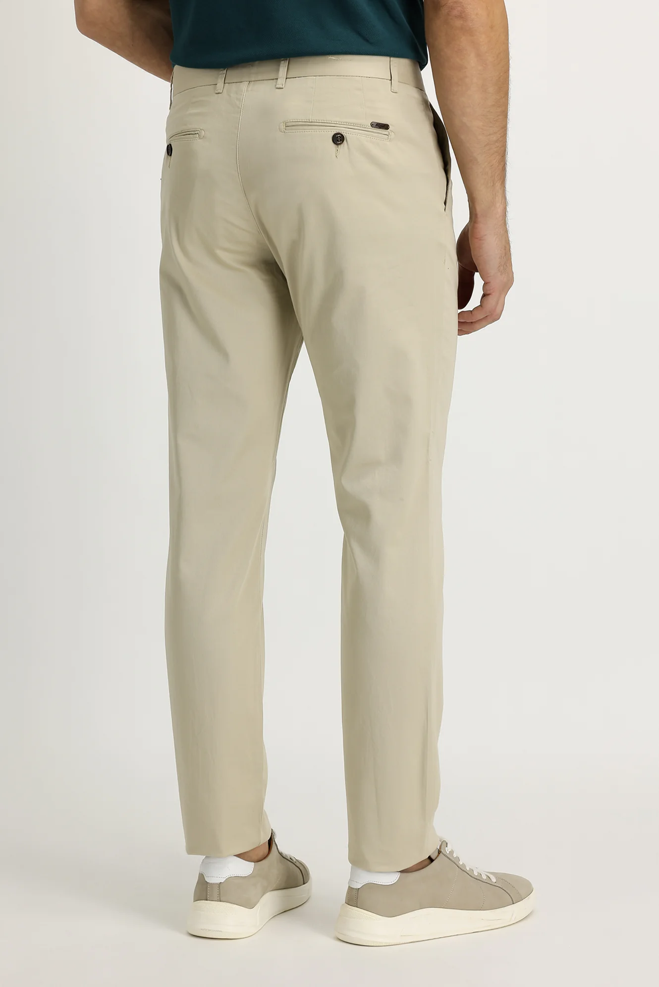 Açık Bej Slim Fit Dar Kesim Saten Likralı Kanvas / Chino Pantolon - Image 3