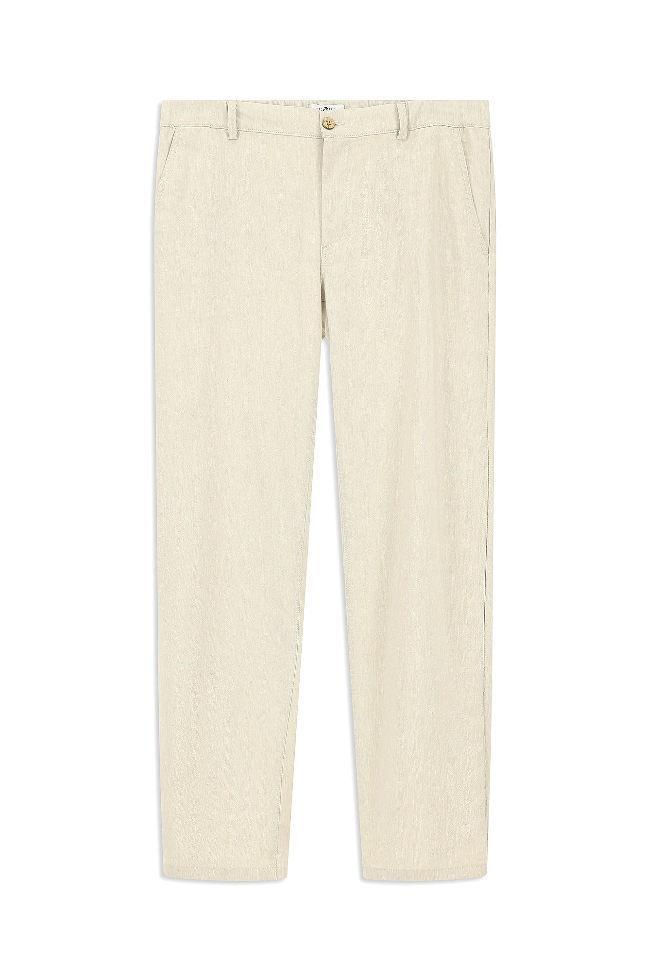 Açık Bej 7 Drop Slim Fit Dar Kesim Beli Lastikli Yandan Cepli Keten Kanvas / Chino Pantolon - Image 6