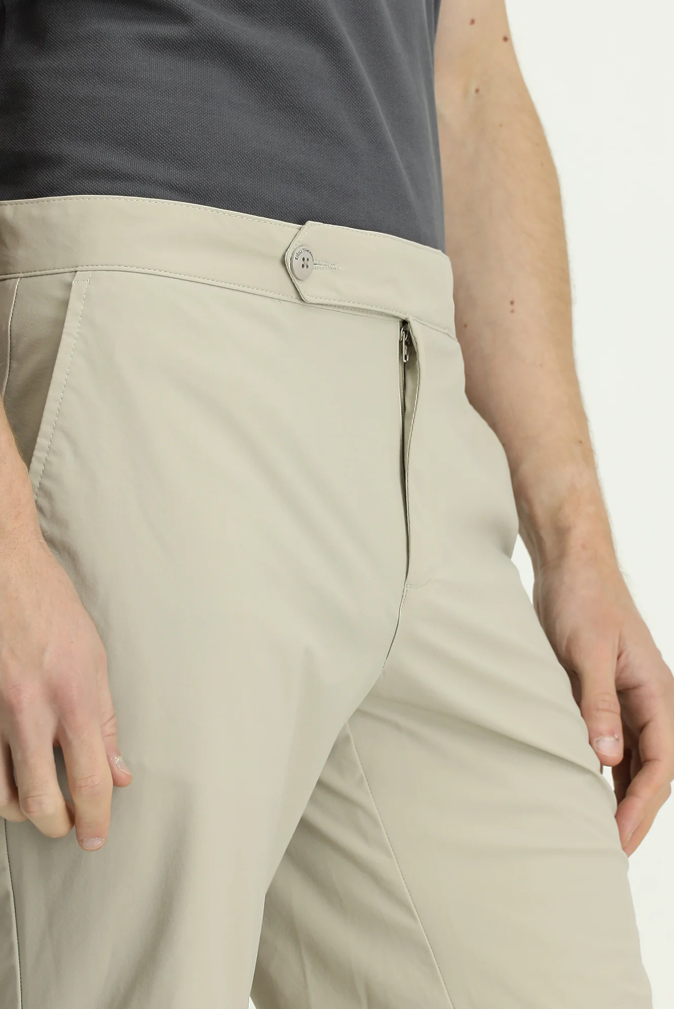 Açık Bej Super Slim Fit Eksra Dar Kesim Techno-Line Likralı Bermuda Şort - Image 4