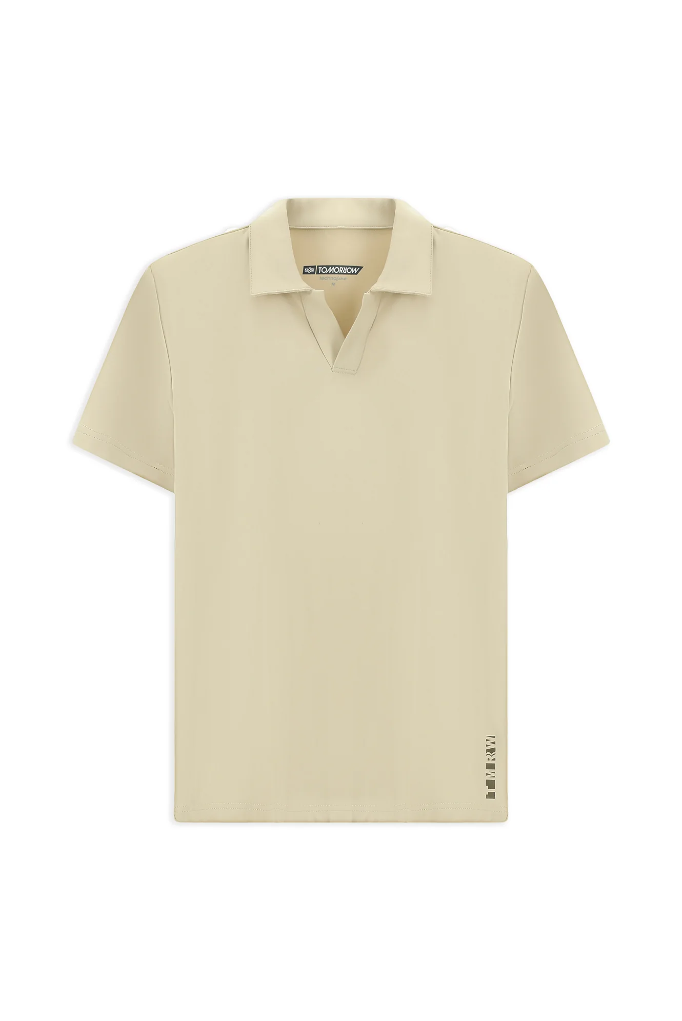 Açık Bej Techno-Line Regular Fit Likralı Baskılı Polo Yaka Tişört - Image 8