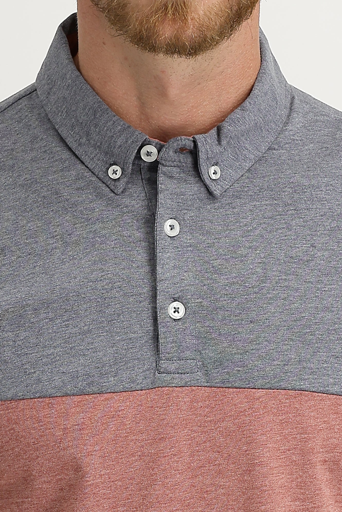 Açık Bordo Polo Yaka Regular Fit Desenli Tişört - Image 3