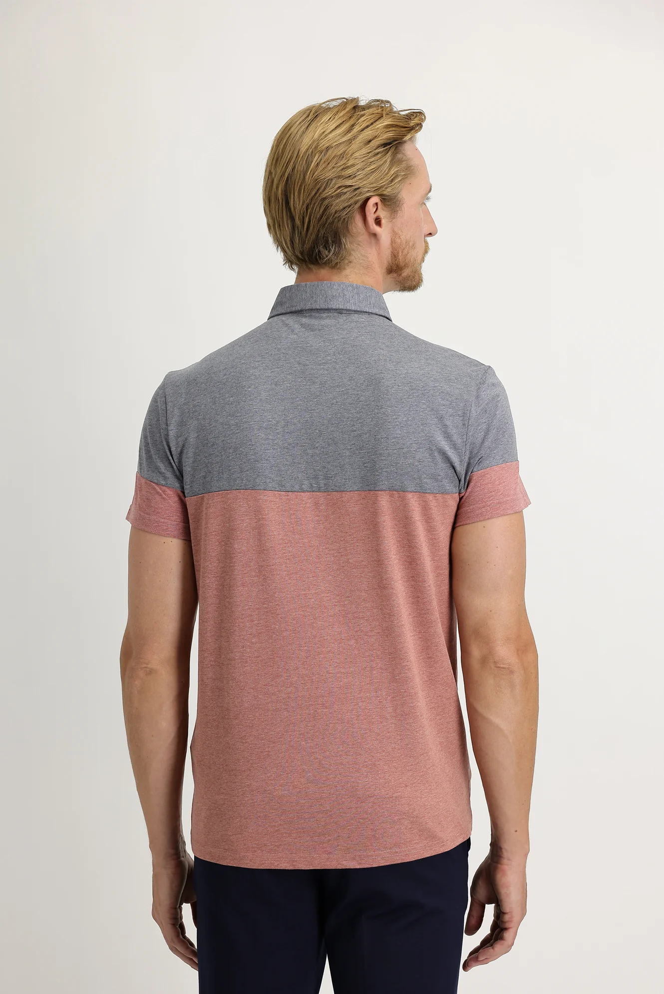 Açık Bordo Polo Yaka Regular Fit Desenli Tişört - Image 4