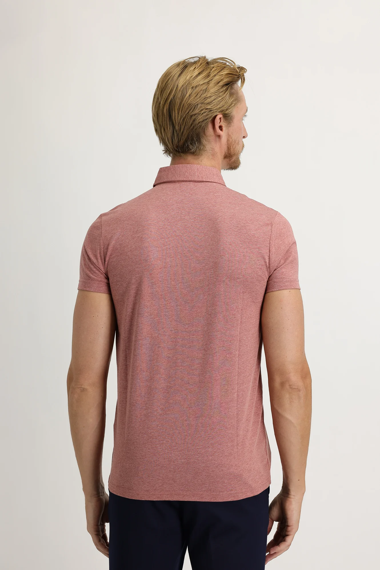 Açık Bordo Polo Yaka Slim Fit Dar Kesim Tişört - Image 4