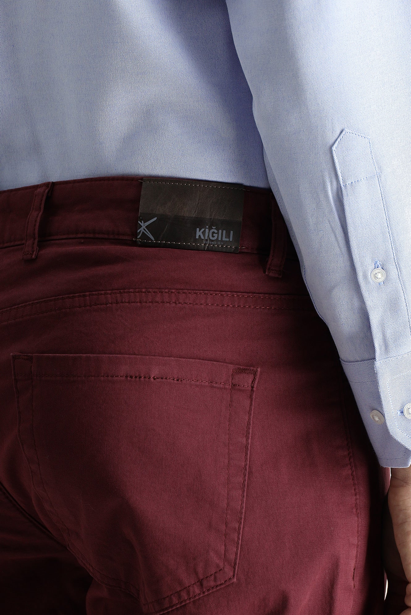 Açık Bordo Regular Fit Standart Kesim Likralı Kanvas / Chino Pantolon - Image 5