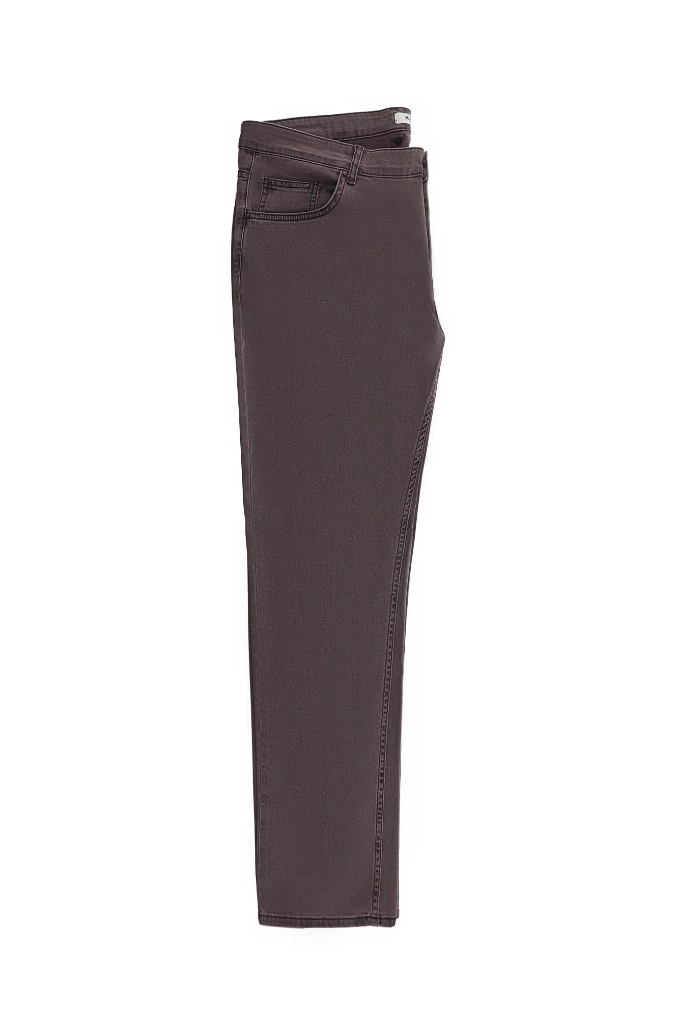 Açık Bordo Relaxed Fit Rahat Kesim Likralı Denim Look Pantolon - Image 2