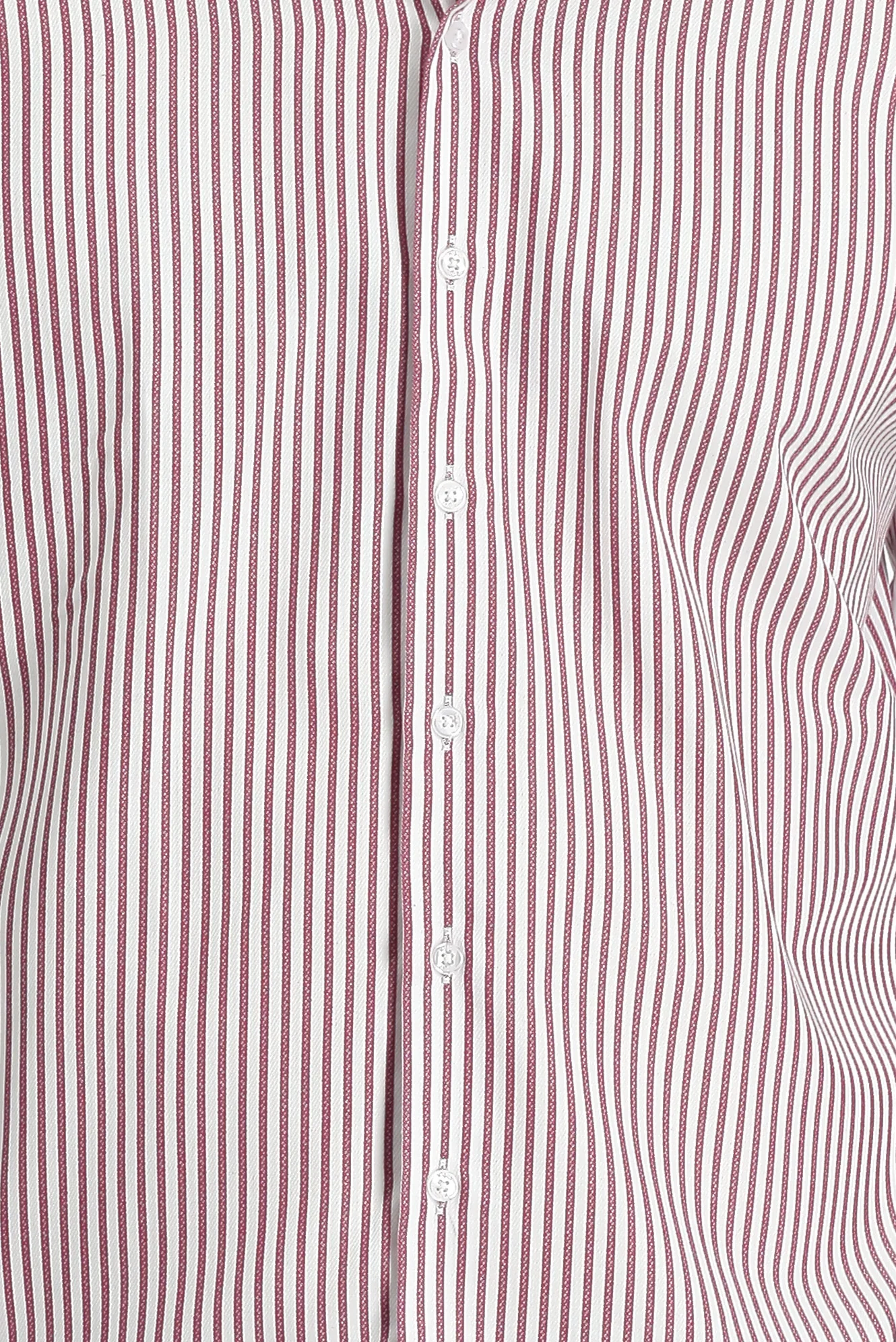 Açık Bordo Uzun Kol Slim Fit Dar Kesim Çizgili Pamuklu Gömlek - Image 4