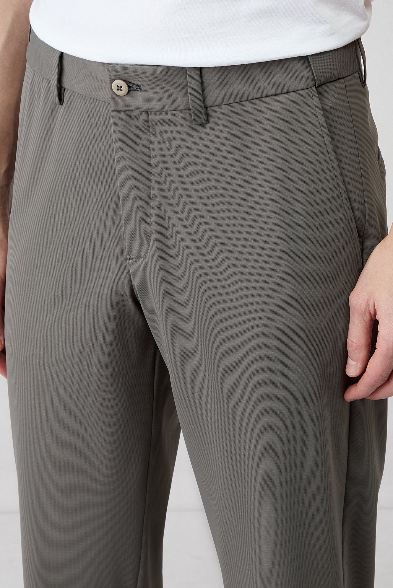 Açık Füme Techno-Line 7 Drop Super Slim Fit Eksra Dar Kesim Beli Lastikli Esnek Çantalı Takım Elbise - Image 6