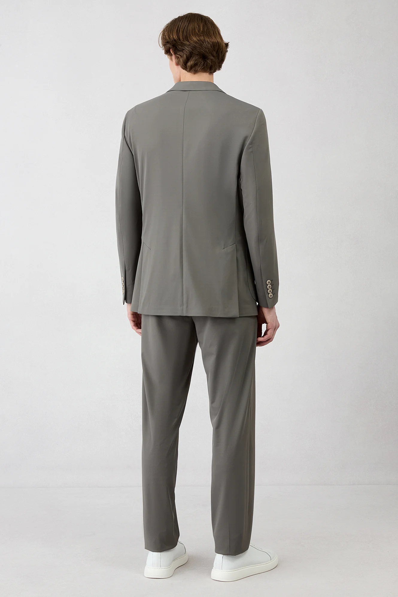 Açık Füme Techno-Line 7 Drop Super Slim Fit Eksra Dar Kesim Beli Lastikli Esnek Çantalı Takım Elbise - Image 7