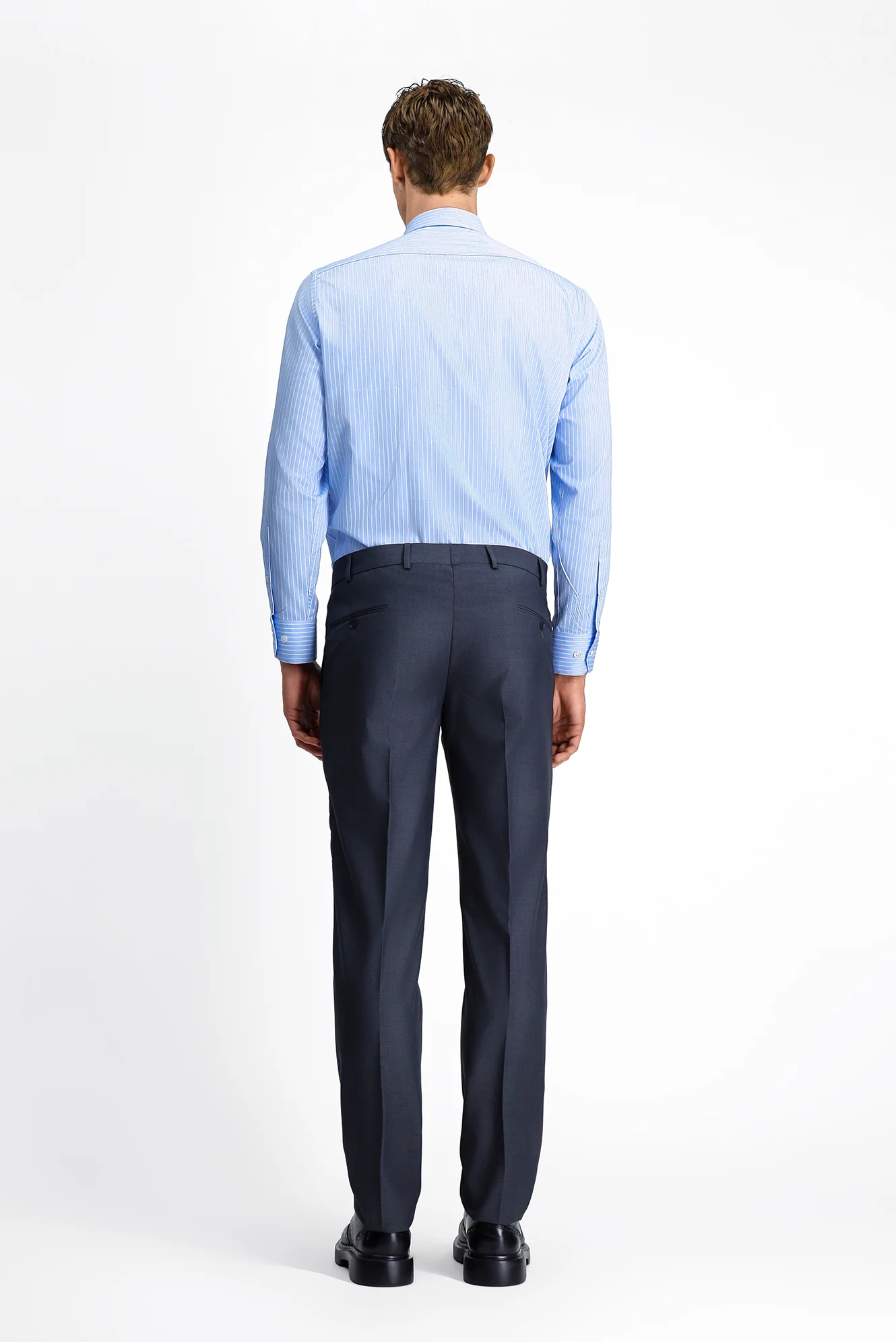 Açık Füme 7 Drop Slim Fit Dar Kesim Likralı Klasik Kumaş Pantolon - Image 3