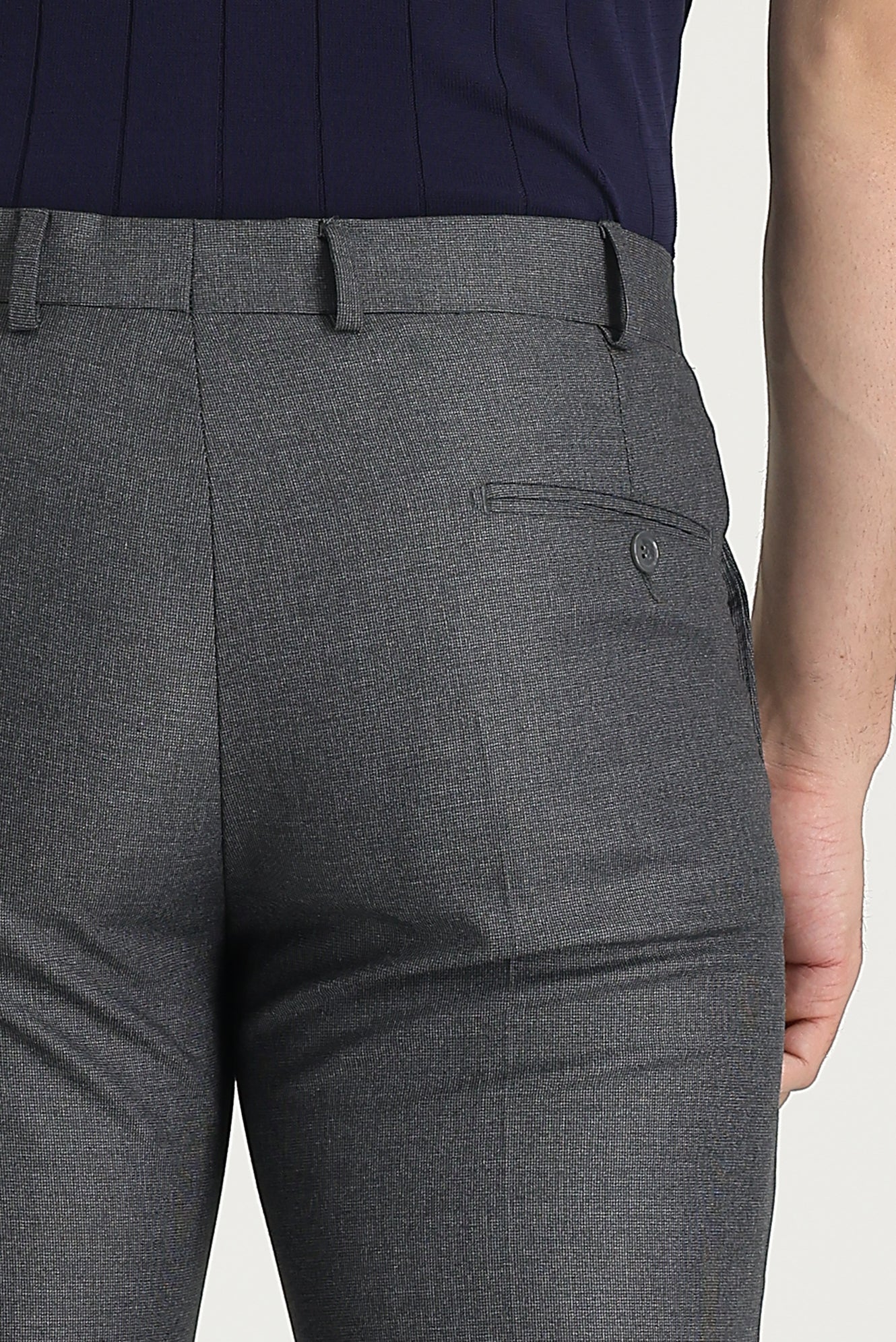 Açık Füme 7 Drop Slim Fit Dar Kesim Likralı Klasik Kumaş Pantolon - Image 4