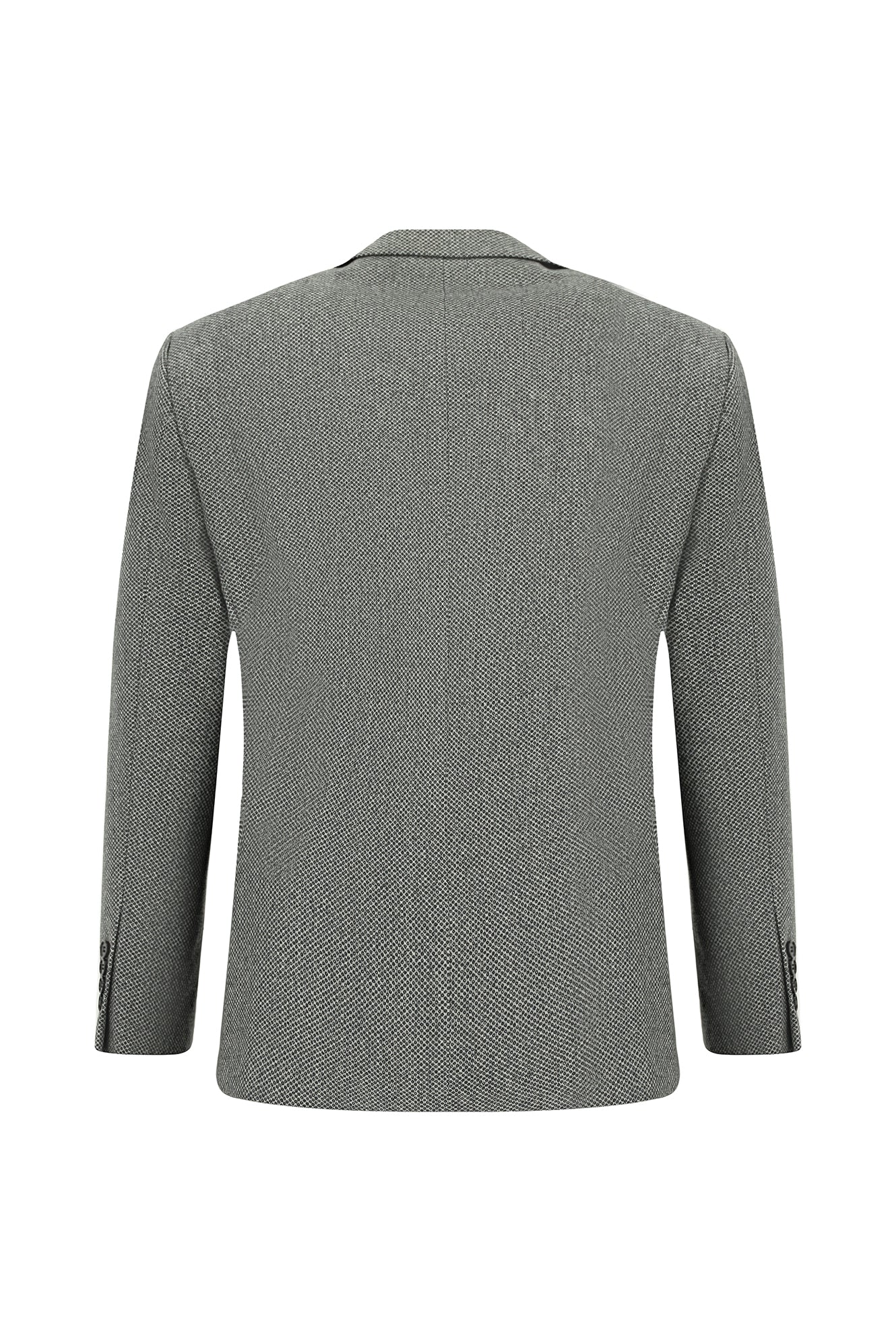 Açık Füme 4 Drop Relaxed Fit Rahat Kesim Desenli Yünlü Ceket - Image 2