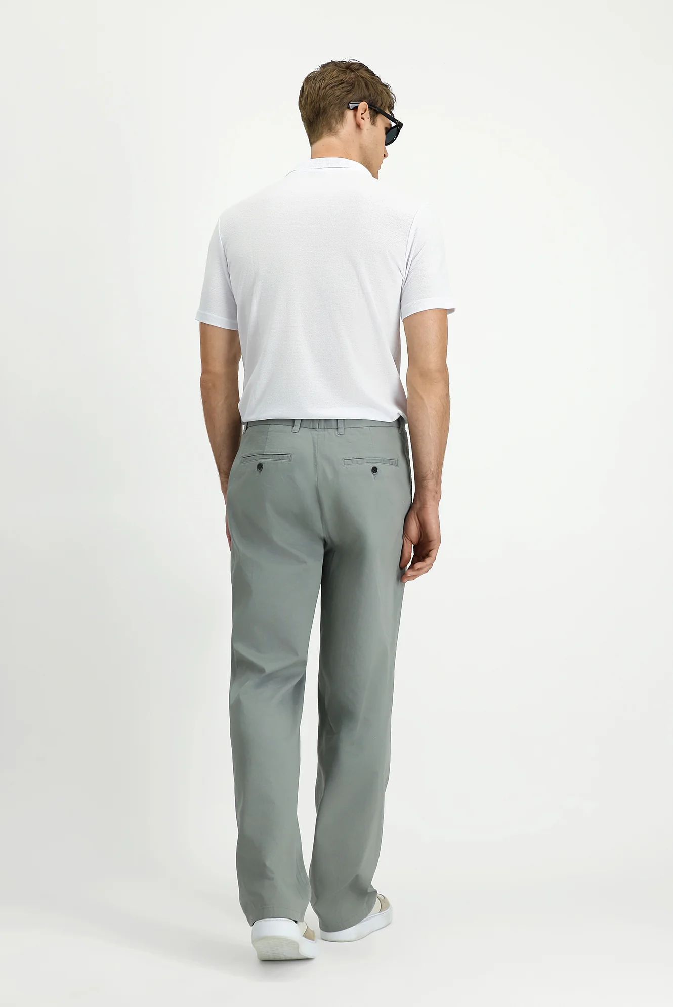 Açık Füme Regular Fit Standart Kesim Likralı Kanvas / Chino Pantolon - Image 4
