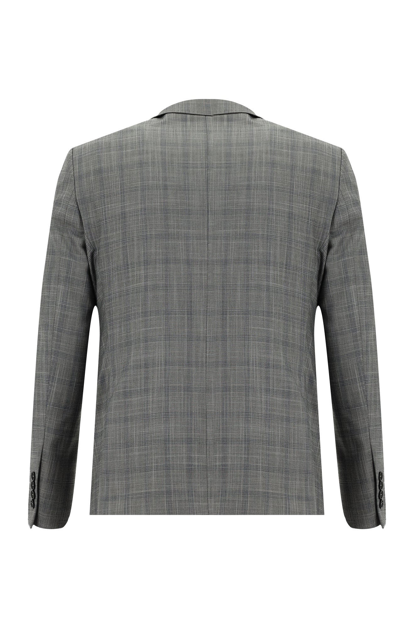 Açık Füme 7 Drop Slim Fit Dar Kesim Ekose Takım Elbise - Image 3