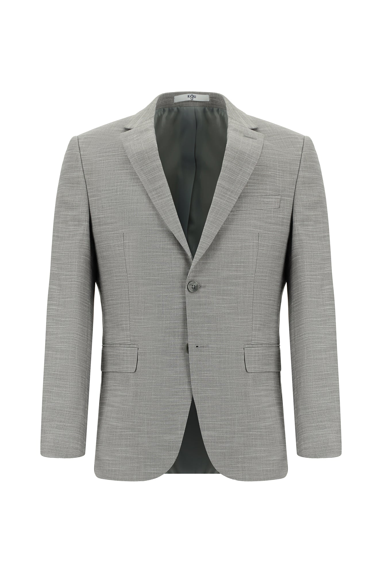 Açık Füme 7 Drop Slim Fit Dar Kesim Desenli Takım Elbise - Image 2