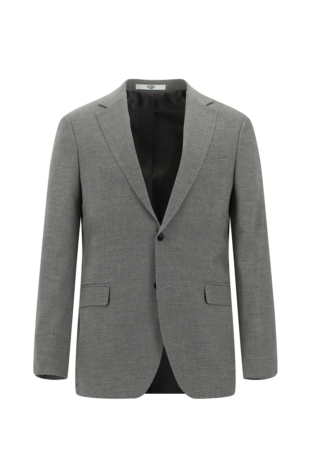 Açık Füme 7 Drop Slim Fit Dar Kesim Desenli Takım Elbise - Image 2