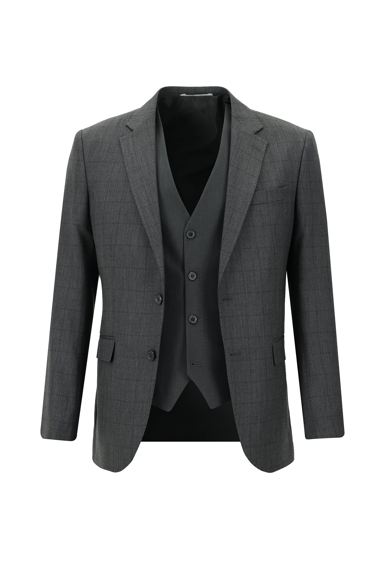 Açık Füme 7 Drop Slim Fit Dar Kesim Kombinli Yelekli Takım Elbise - Image 2