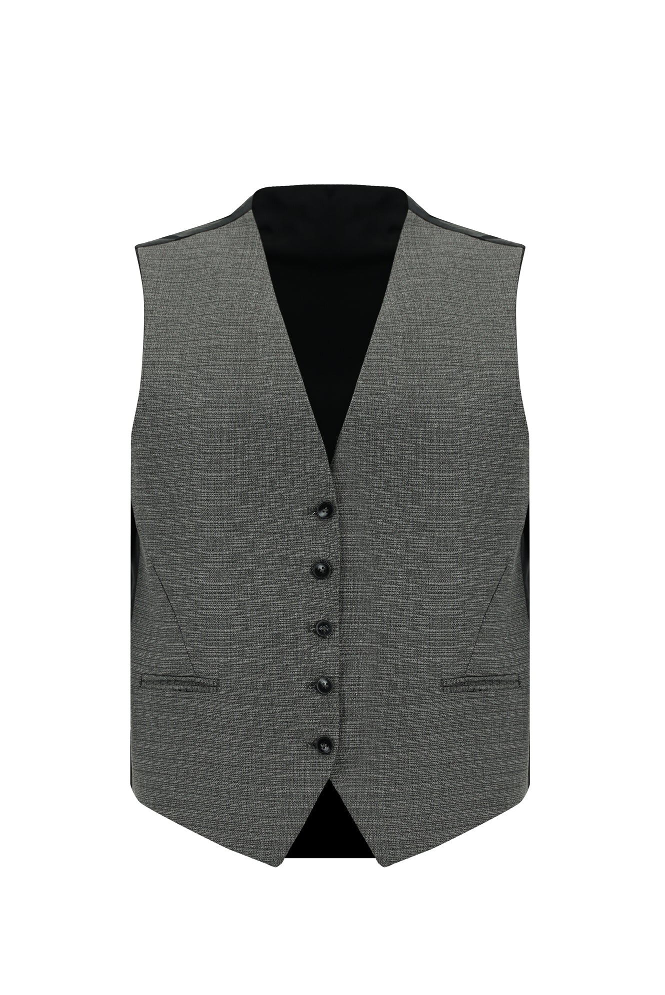 Açık Füme 7 Drop Slim Fit Dar Kesim Kombinli Yelekli Takım Elbise - Image 4