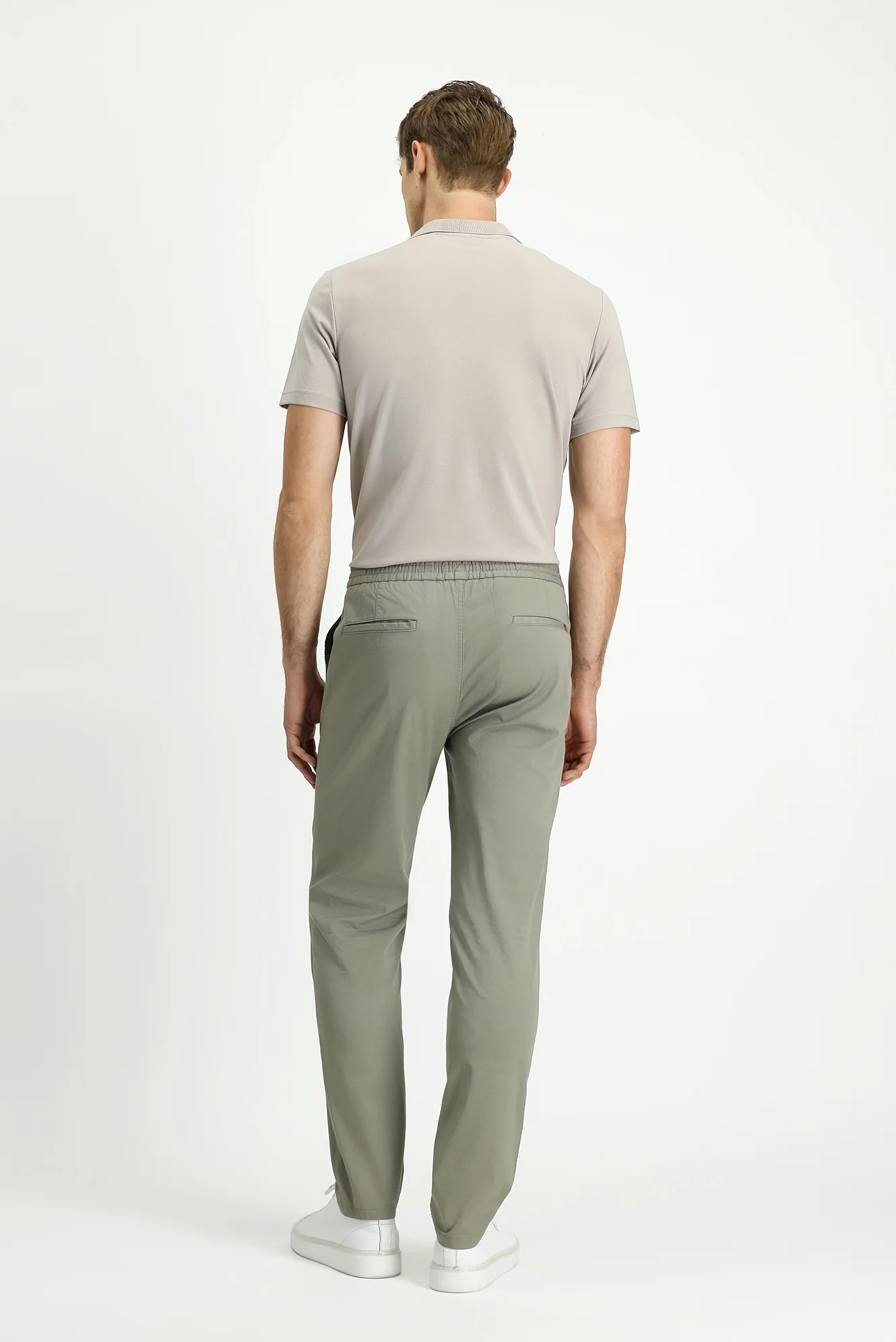 Açık Füme Slim Fit Dar Kesim Likralı Beli Lastikli İpli Jogger Pantolon - Image 4